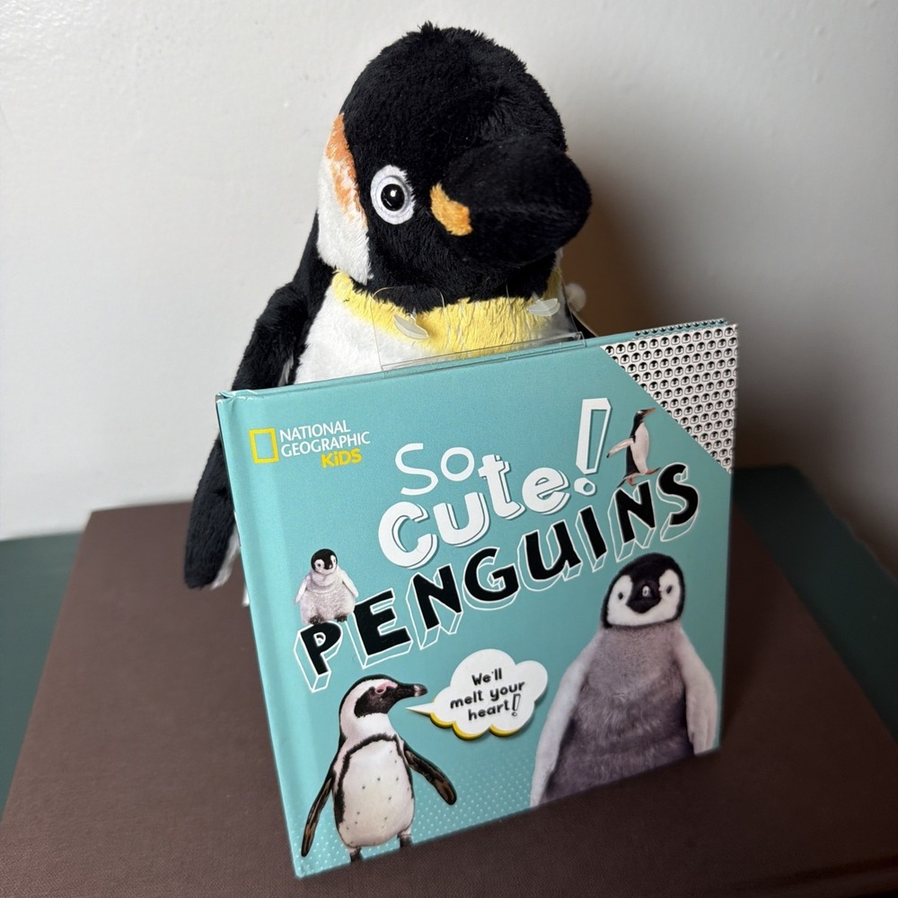 National Geographic Kids So Cute Penguins Book Penguin Plush‎ Stuffed Animal Lot